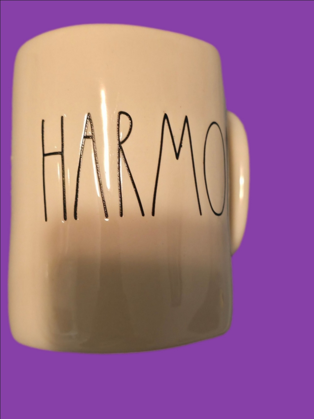 4/$25 Deal! Rae Dunn White Ceramic Mug with HARMONY Script
